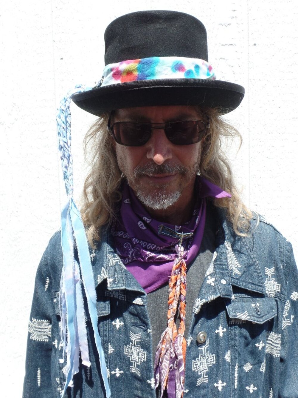 Hand Crafted Bandana HANG LOOSE Swag *DETACHABLE BRAIDED SWAG* TIE-DYE